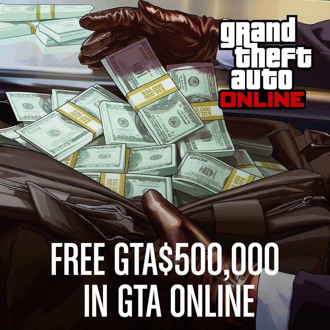 ロックスター・ゲームズさんのインスタグラム写真 - (ロックスター・ゲームズInstagram)「Free GTA$500,000  Play GTA Online throughout the month of May for a one-time gift of GTA$500,000.  The GTA$ will be automatically sent to your Maze Bank account within seven days.  Details on all of this week's GTA Online bonuses at the Rockstar Newswire (link in bio)」5月2日 1時40分 - rockstargames