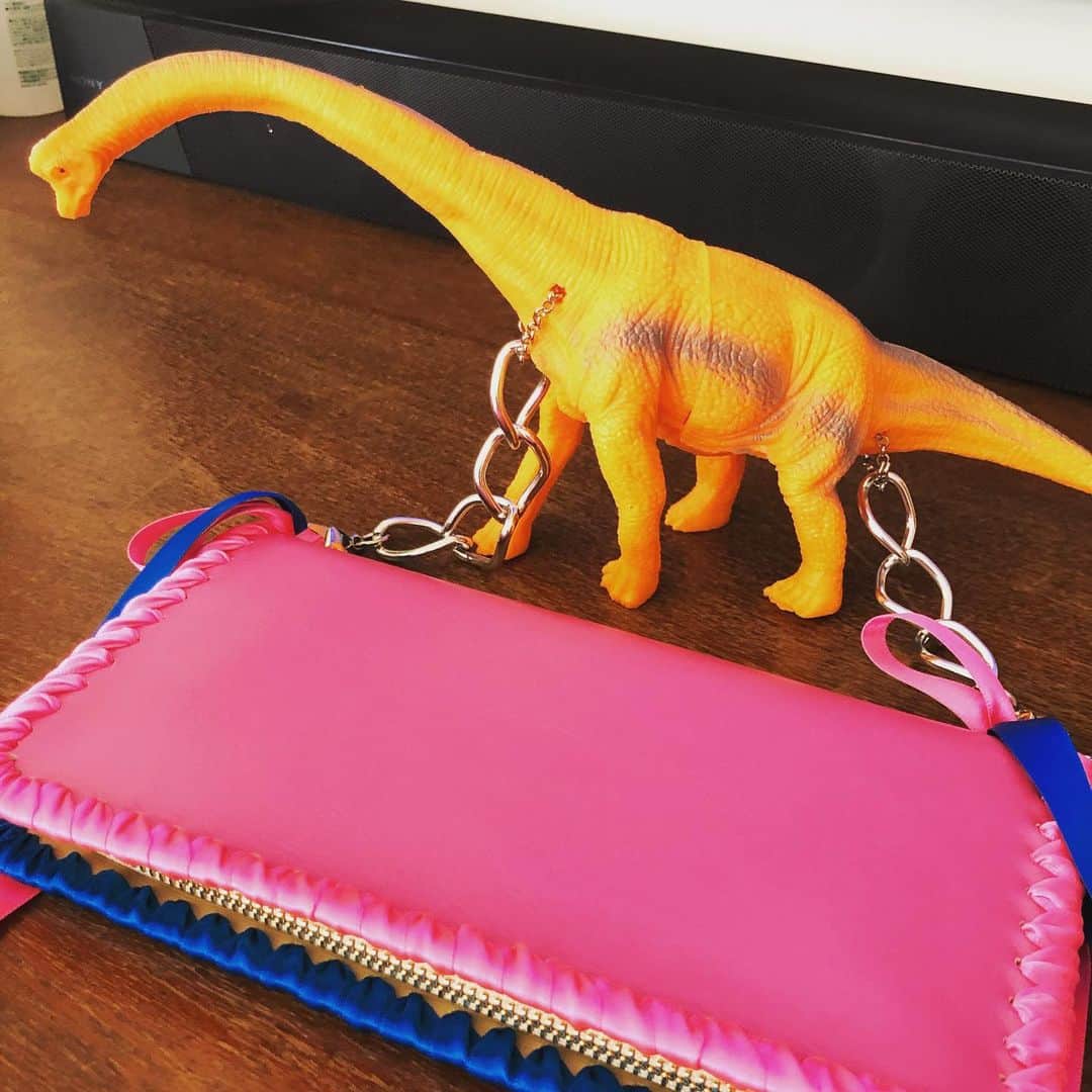 田中えみさんのインスタグラム写真 - (田中えみInstagram)「@kazumi.froufrou さんのbag wallet 購入❤️ 恐竜の持ち手❤️なんて可愛いのでしょう❤️まだ可愛いものがたくさんあって、ずっとネットで見てしまう😍はぁぁぁ ところで、この恐竜はプテラノドン？何ドン？？ . 見ているだけでも楽しいので、是非💕. #bagwallet #froufroudesucre #kazumi #恐竜 #お財布」5月2日 12時07分 - emiitanakaa