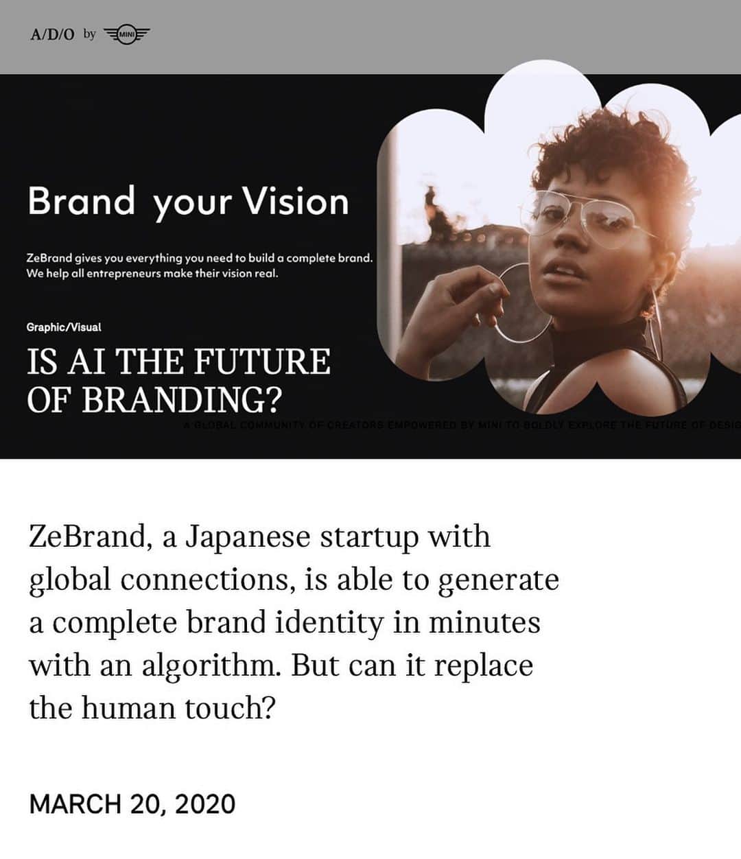 ケンゾーミナミのインスタグラム：「I was going to post this recent article that I had a very small part in, and just heard of the permanent closure of @ado.  Farewell and thank you for having me for multiple occasions. .  https://a-d-o.com/journal/branding-artificial-intelligence-ai」