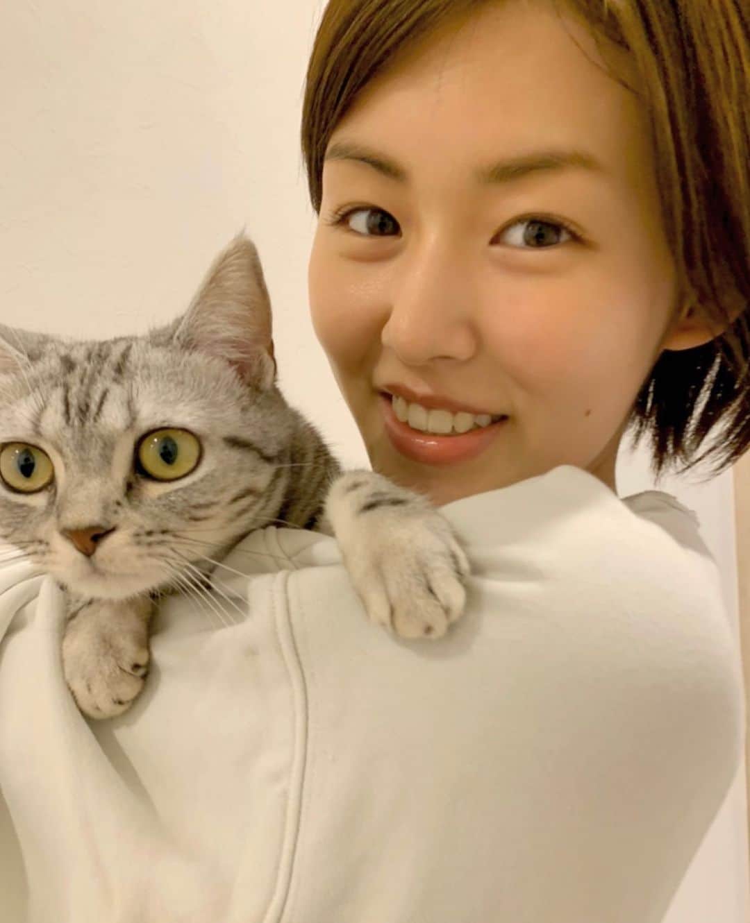 竹内愛紗のインスタグラム：「. 最近は、まるちゃんとぴょんちゃんと遊ぶことにハマっています😻✨ . . #まるちゃん#ぴょんちゃん#sweetpoweranimal#😸💖」