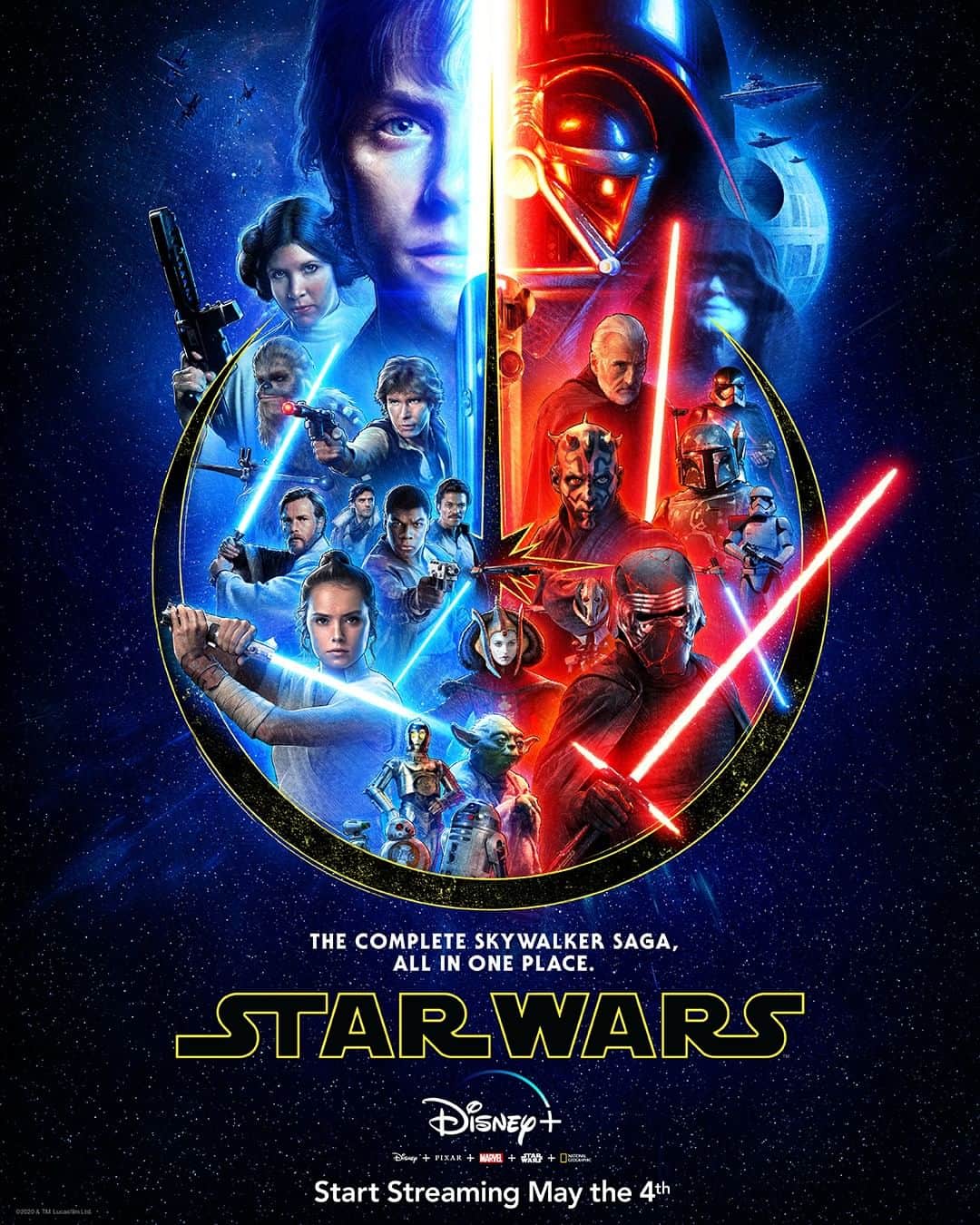 Disneyさんのインスタグラム写真 - (DisneyInstagram)「The complete Skywalker Saga, all in one place. Stream all 9 movies this May the 4th, only on #DisneyPlus.」5月2日 8時00分 - disney