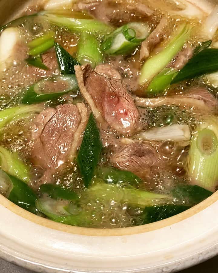 大出千尋のインスタグラム：「. 今夜はお取り寄せした鴨肉で、私は鴨ねぎ鍋を作り、旦那さんは鴨ステーキを作りました🥩 . 鴨肉って、ビタミンや鉄分が豊富で、美肌、美髪、デトックス効果抜群なんですね🤔🤔 . #鴨ねぎ鍋#鴨ステーキ #お家時間」