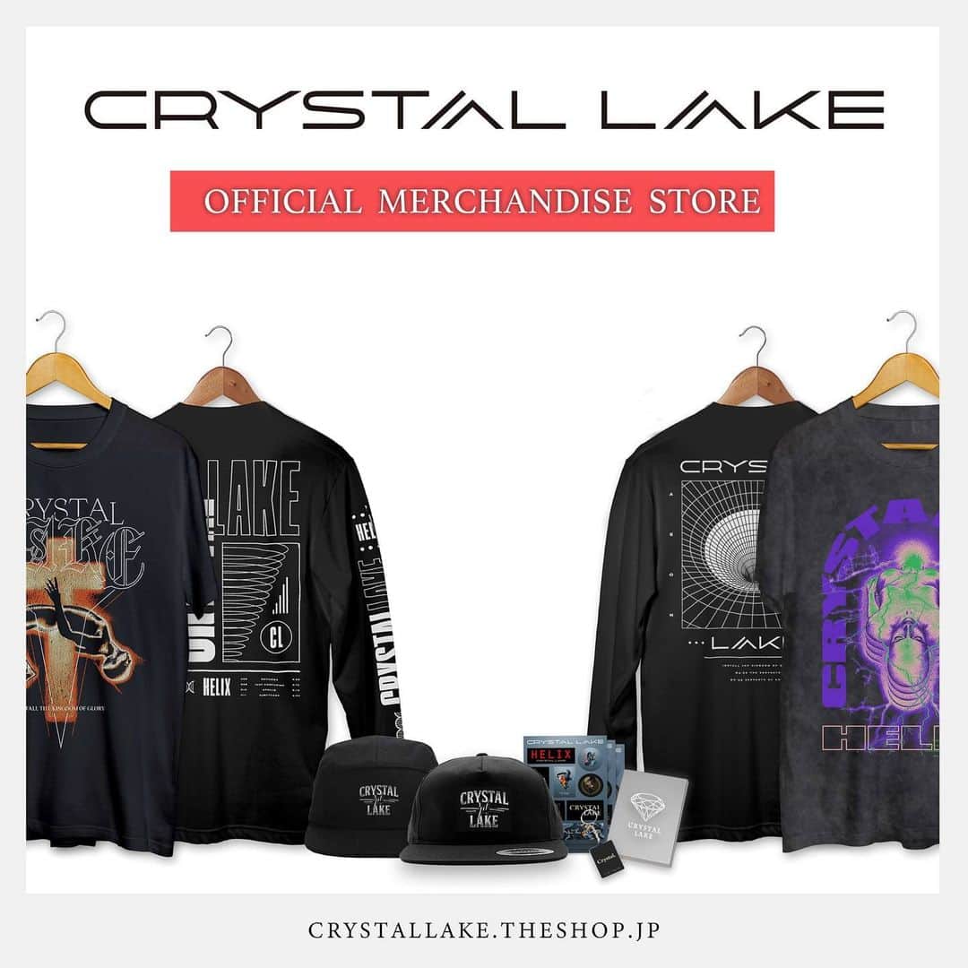 Crystal Lakeのインスタグラム：「【NEWS】﻿ Official Merchandise Store立ち上げの際は、たくさんのご注文ありがとうございました！﻿ ﻿ 立ち上げ第二弾として新たに限定アイテムが入荷！﻿ 是非チェックしてください！ ✳︎Ship to only Japan.﻿ ﻿ https://crystallake.theshop.jp」