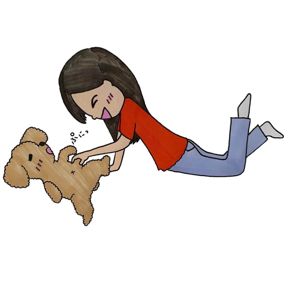 矢島舞美さんのインスタグラム写真 - (矢島舞美Instagram)「. #うちのワンコ . 今回は枕にされても、足をテロテロされても、お腹をぷにっとされても、耳をふーふーされても、それより睡眠の方が大事なコロンを描いてみました♪ . . #コロン #犬#愛犬#いぬ#イヌ#わんちゃん#わんこ #矢島舞美」5月2日 15時15分 - maimiyajima_official_uf