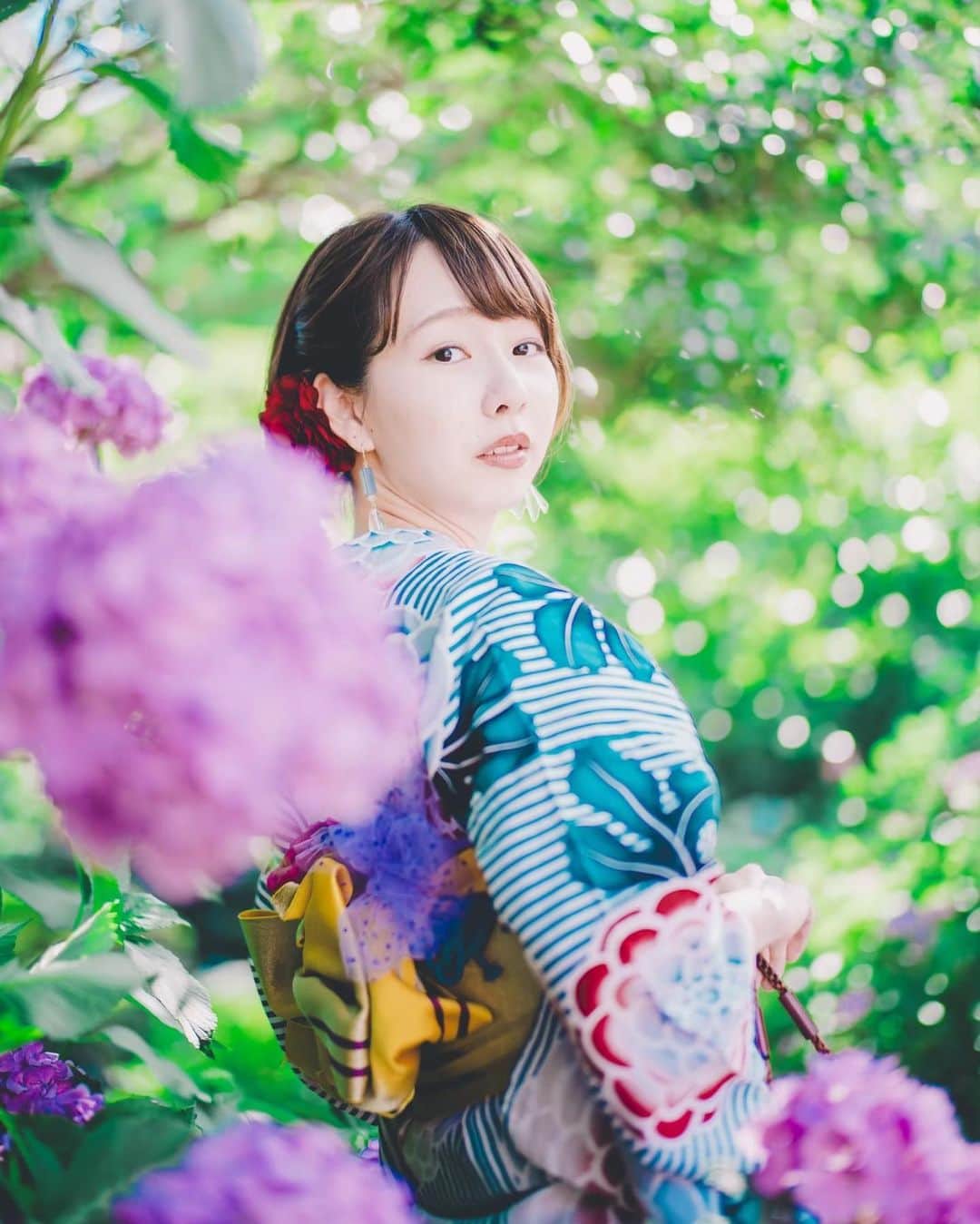 kenta_soyoungさんのインスタグラム写真 - (kenta_soyoungInstagram)「Hydrangea smile. . . . . もう６月に想いを馳せてる。 model: @kurumi_st  coordinate: @kamakura.kimono.kanon」5月2日 15時16分 - kenta_soyoung