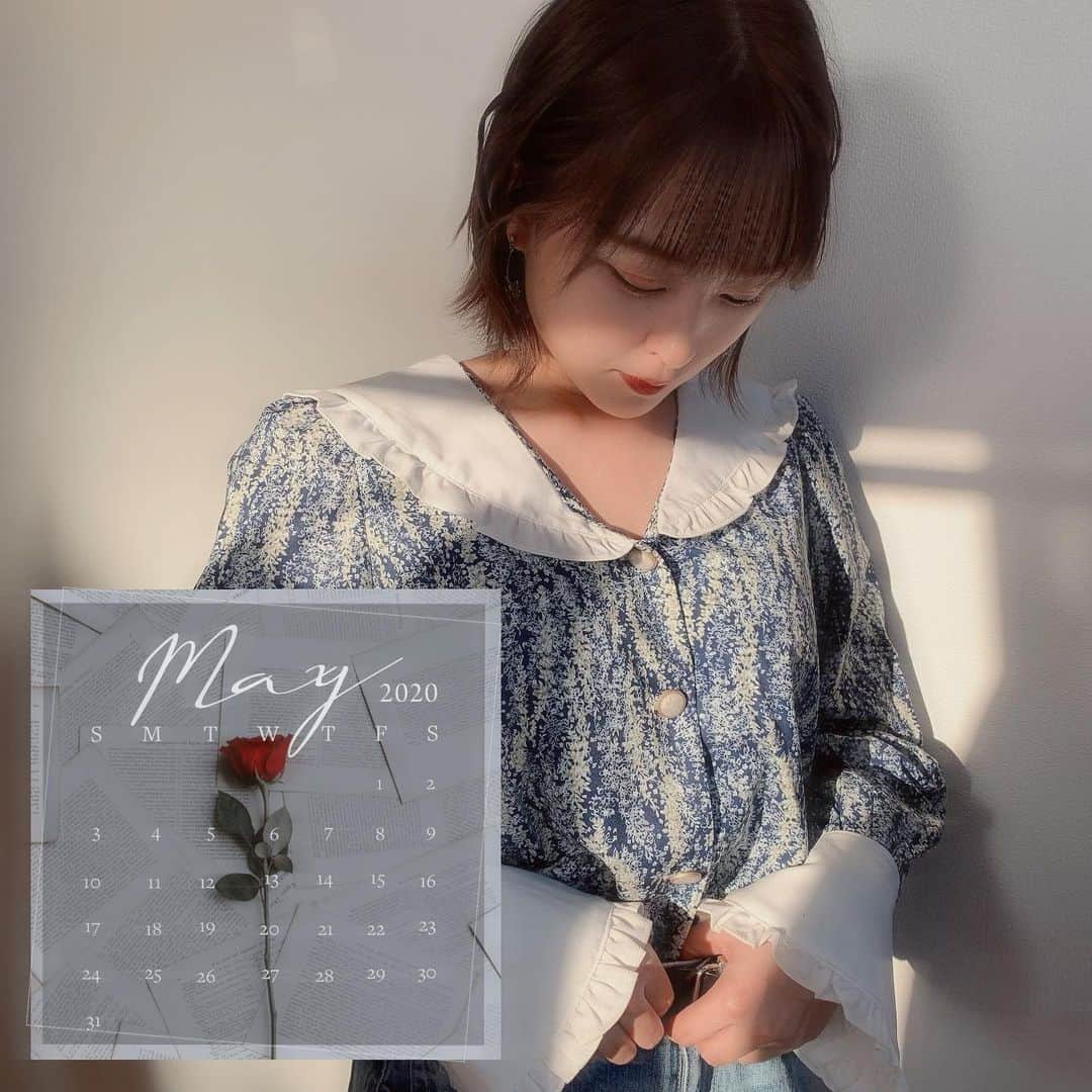 山田菜々美のインスタグラム：「. ｱｰｰ、ｶﾜｲｲ🦋 . #holidayandholiday_official  #ブラウス #もう5月ですね #春がいつの間にか終わってた #おうち時間を楽しむ☕️」