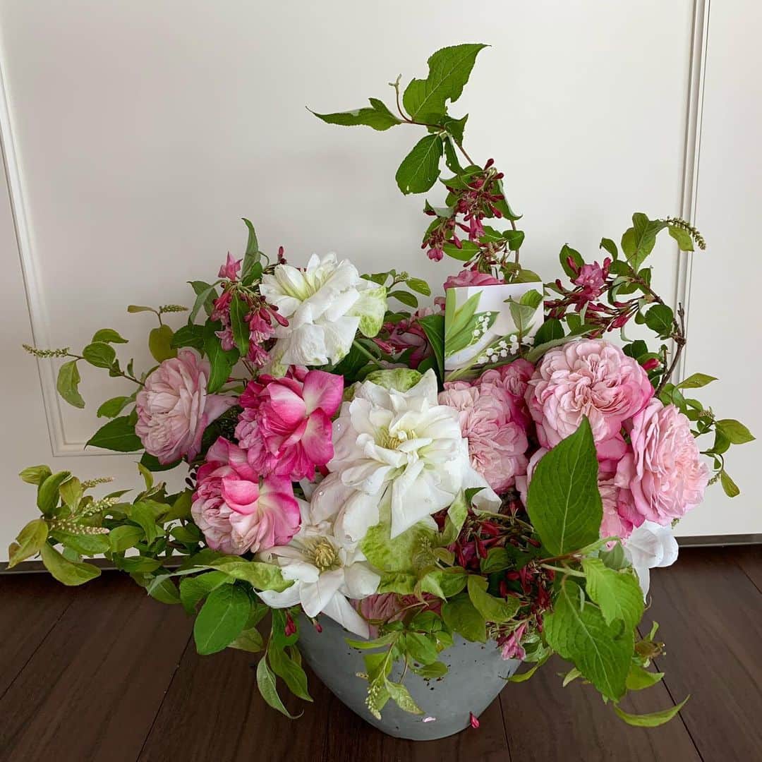 夏木マリさんのインスタグラム写真 - (夏木マリInstagram)「おはよう.......... 昨日はたくさんのメッセージ そして、ギフト ありがとうございました🎁  新しい朝を迎えました！  今日も気をつけて よい日にね。  #箱からシリーズ #stayhome #pray #goodmorningseries #flowerseries #goodday #NATSUKIROCK @mari_natsuki #2020 、」5月3日 9時07分 - mari_natsuki