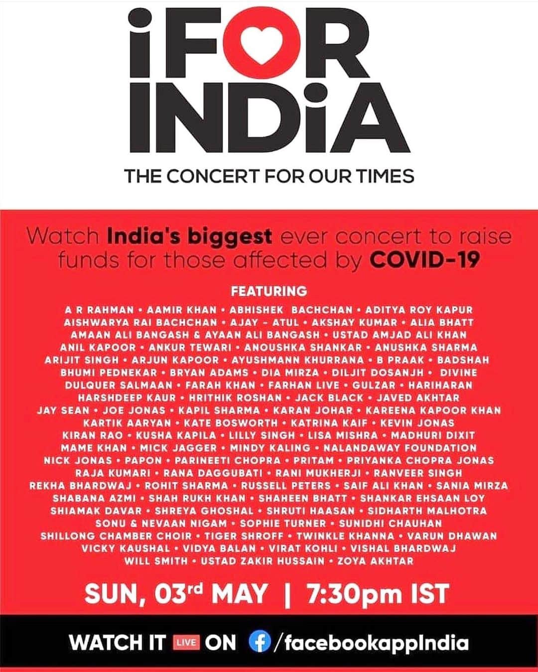 ブライアン・アダムスのインスタグラム：「I for India, concert on Facebook, 3 May, 2020. All proceeds from the concert go to GiveIndia to benefit victims displaced by COVID19. www.giveindia.org #iforindia #covid_19」