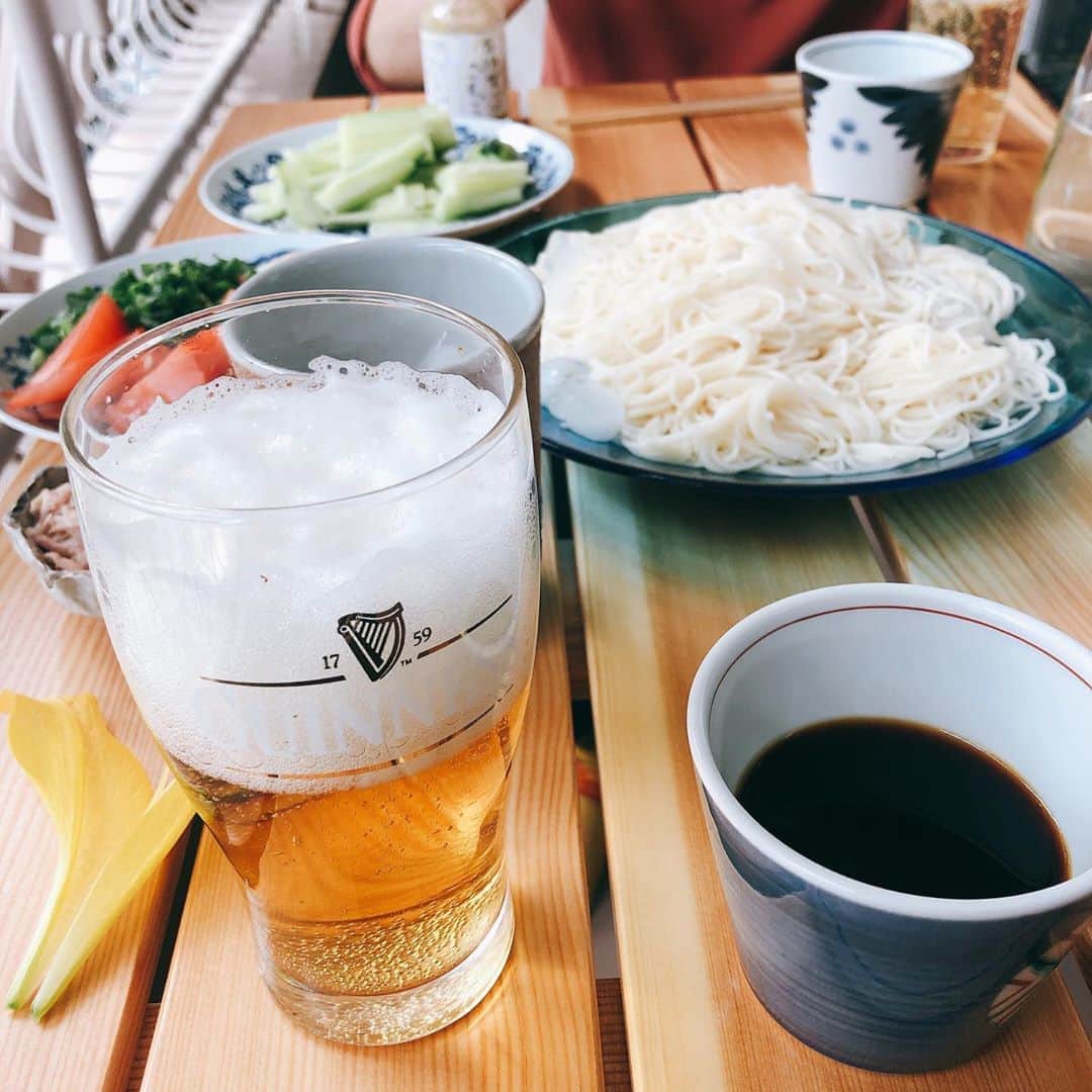柳下毅一郎のインスタグラム：「初素麺 #first #somen in the #summer」