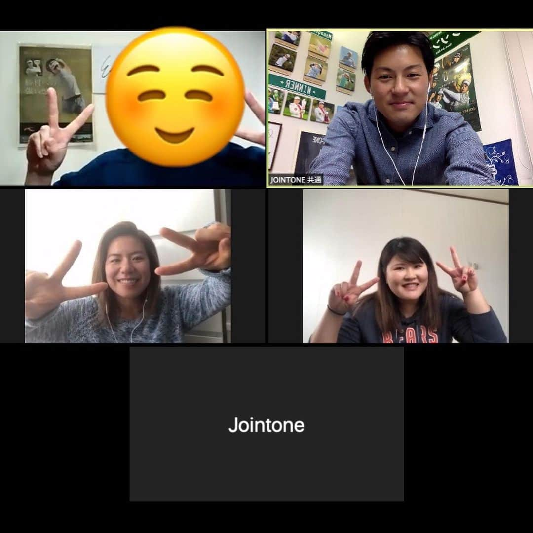 鈴木麻綾のインスタグラム：「事務所のイベントでファンの方とZOOMをしました！ 今は自粛中ですのでファンの方々と触れ合うことが出来ないのでこういった形で皆さんと喋れて凄く楽しかったです❣️4人でトークにする予定でしたが2組に分けた事でもっと喋ることが出来てすごく楽しかったです🙋‍♀️ まだまだこの状態が続きますが元気に頑張りましょう🤗❤️ #ZOOM #岡山絵里 #鈴木麻綾 #JOINTONE」