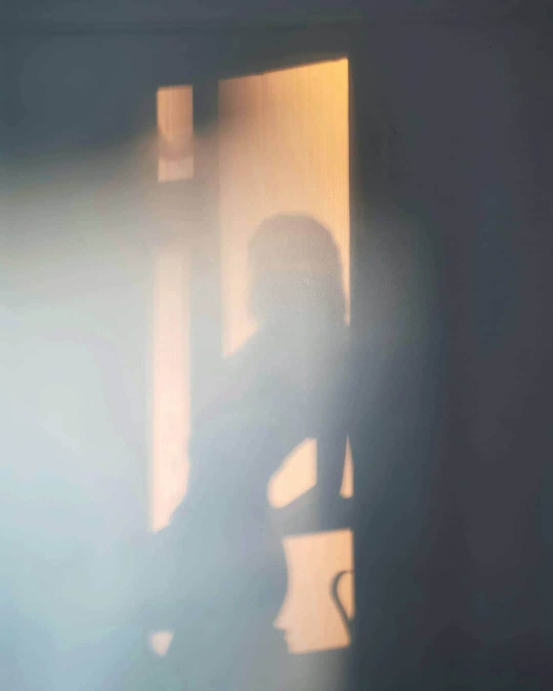 ソルヴェイグ・モルク・ハンセンのインスタグラム：「🌞🧘‍♀️Getting my vitamins by sitting on the window sill and this appeared on the wall. Always handy having a photographer during lockdown 🙈 📷: @miros__of__the__3rd #sunday #goldenhour #stayhome #staysafe #lockdown」