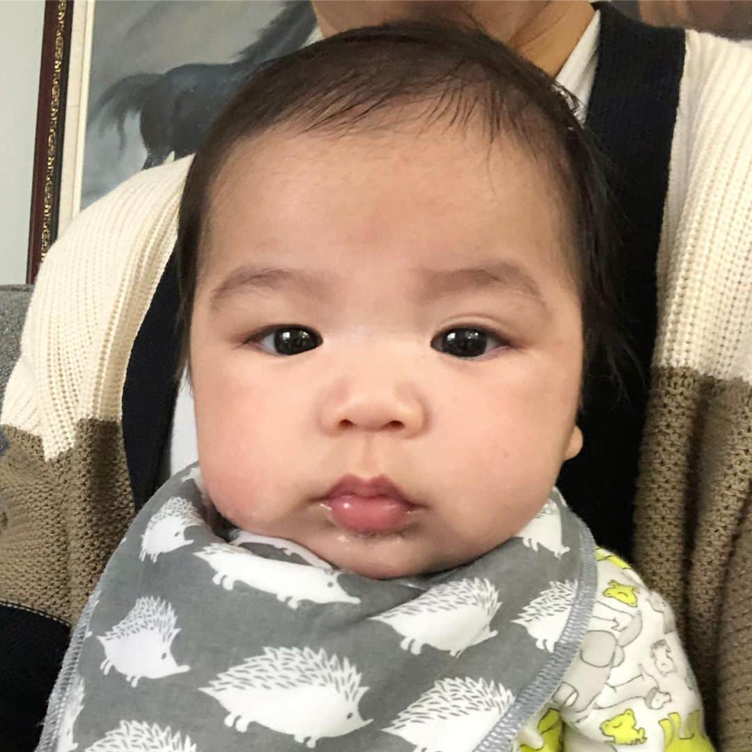 ジェレミー・テンのインスタグラム：「Well, he definitely inherited my drooling 😅 #Nephew #ChunkyBaby #CheeksOnCheeksOnCheeks #CheeksOnFleek #Drool #Cutie #AsianBaby」