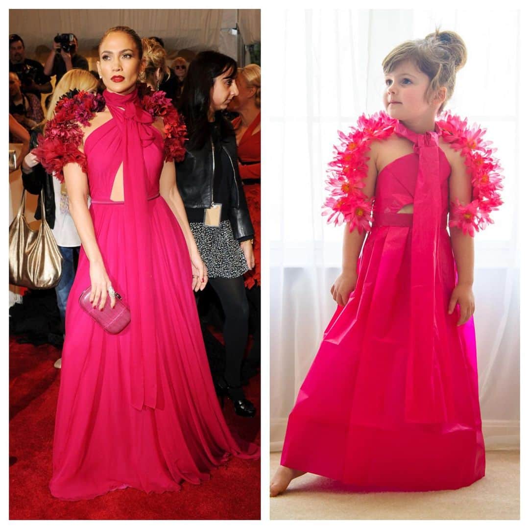 Angie Keiserのインスタグラム：「When I told Sydney that people keep tagging us for the #metgalachallenge she said “I feel like maybe we already did that a while ago, right?” So here’s a fun little throwback to 2014, when @voguemagazine asked us to recreate some of their (and our) favorite past Met Gala looks ❤️」