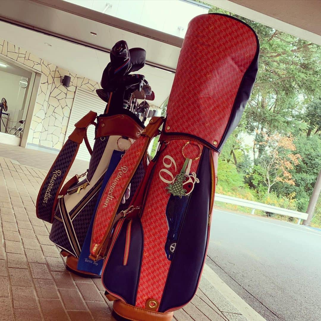 奥山春香さんのインスタグラム写真 - (奥山春香Instagram)「#golfbagstyling ??バトンが回ってきたぜい🏌️‍♀️ 私は @resurrection_tokyo のバッグに愛おしのべち子ペイントしてるよ💙💙 だーれに回そうかな！ うーん🤔  はい、 @aoi_ohnishi  @1124rika  @yuri_konno_official @yuta_ozawa_official」5月4日 18時04分 - corvetteharuka