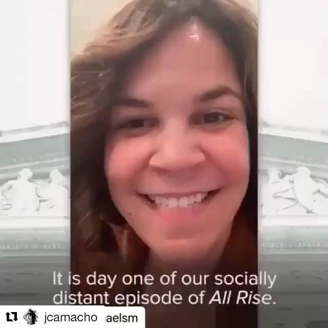 レジー・リーのインスタグラム：「Tonight! I will be getting out of my pajamas. For a very short time. To do this show.  Proud to be a part of this history-making season finale episode of @allrisecbs filmed while we were all in quarantine! Kudos to the creatives at #AllRise that came up with this brilliant idea! Come join us tonight (in our actual homes) to see how it turns out!! CBS 9/8 central. #grabthatquarantini  #putonyourpajamasasitakemineoff  #Repost @jcamacho with @get_repost ・・・ Behind the scenes prepping for our newest ep of All Rise. See you tonight at 9pm, on CBS!  Sending love to you all. We’re almost there guys. Be patient, be strong, be at peace. 💕 #allrise」