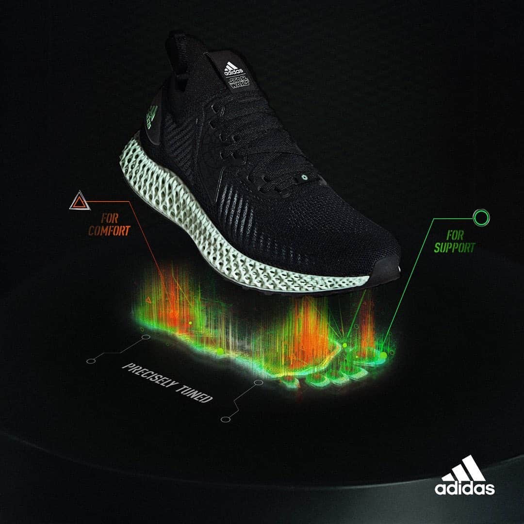 adidas Runningさんのインスタグラム写真 - (adidas RunningInstagram)「The tech of the future meets an icon of a Galaxy far, far away.  The AlphaEdge 4D Star Wars takes the spotlight in our 4D Week on adidas.com.  We will donate $2 to the @WHO for every item over $20 purchased from our online sites or mobile apps until May 16th. — #adidas4D #adidasRunning #Running」5月5日 1時08分 - adidasrunning