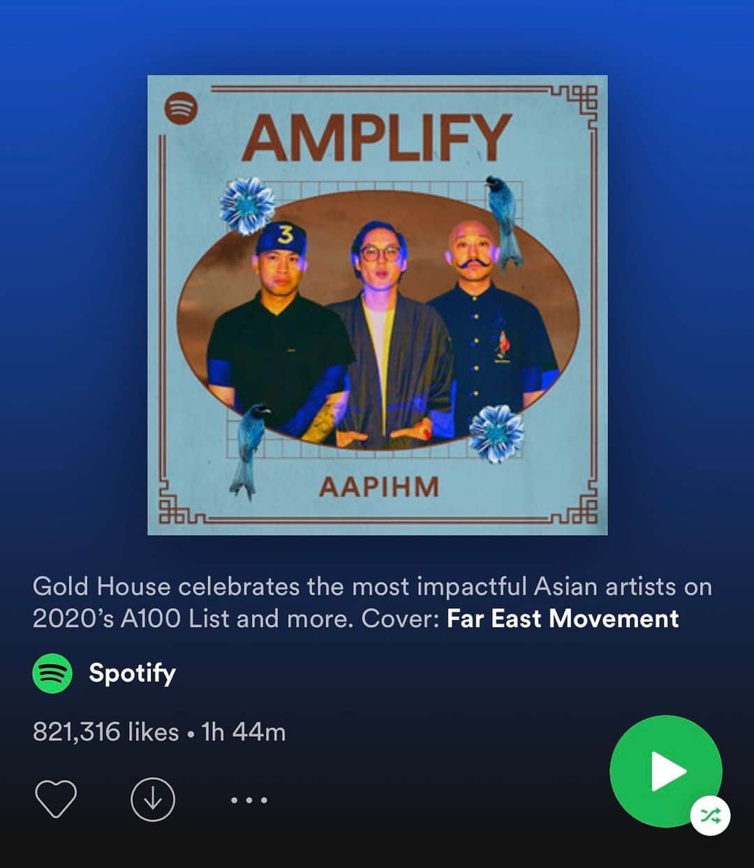 Far East Movementさんのインスタグラム写真 - (Far East MovementInstagram)「🙏 happy Asian American Pacific Islander Heritage Month.  Amplify @spotify x @goldhouseco #A100 list  #AAPIHM playlist is up. Appreciate the love 🌐」5月5日 1時34分 - fareastmovement