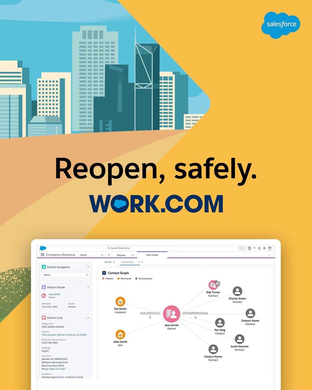 Salesforce さんのインスタグラム写真 - (Salesforce Instagram)「Introducing Work.com, a new suite of apps, expertise, & services to manage the crisis today, & thrive tomorrow. 📈Make Data-Driven Decisions Fast 🔑Safely Reopen Your Workplace 🚨Quickly Respond to Emergencies 🤝Extend with an Ecosystem  Learn more at the link in bio.」5月5日 2時38分 - salesforce