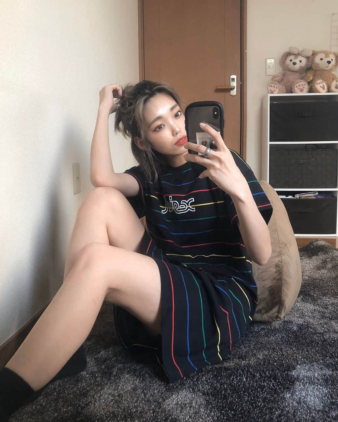 XGIRL_ootdさんのインスタグラム写真 - (XGIRL_ootdInstagram)「#xgirl_ootd @honoka_tkhs  X-girl 原宿スタッフ ・ ---------------------------- ・ ▪️MULTI STRIPED H/S TEE DRESS ¥7,000+tax ・ ---------------------------- #xgirl #xgirljp #xgirlus」5月5日 18時57分 - xgirl_ootd