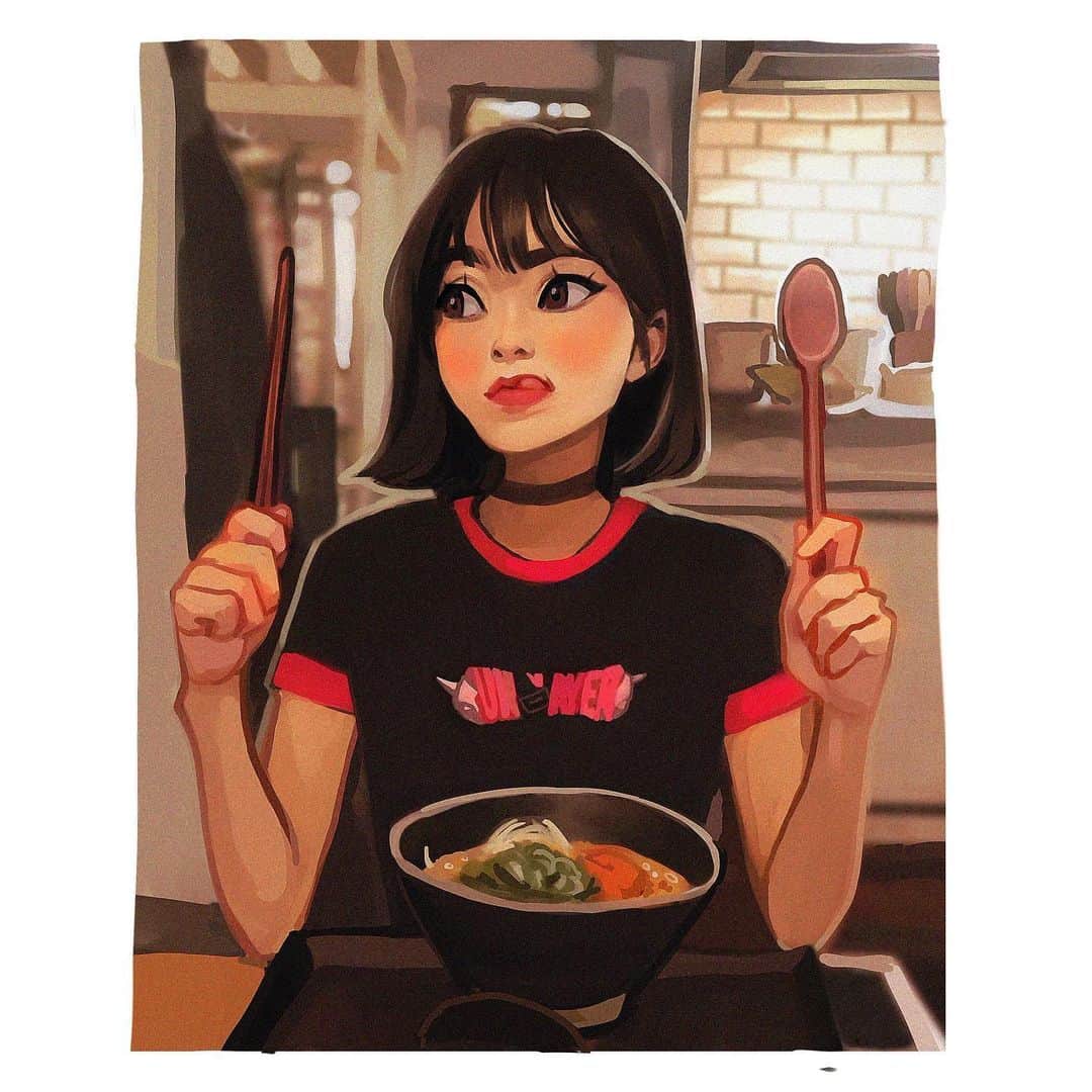 Laura Brouwersのインスタグラム：「And this is why we keep pushing haha. I’m way happier with today’s photo / stylization study. Thank you for your encouraging comments yesterday they helped me a lot!!🍻🍜 Based on: @dull_ouuo  Please let me know what kind of posts you enjoy the most!! Link for the second slide is in my bio !!」