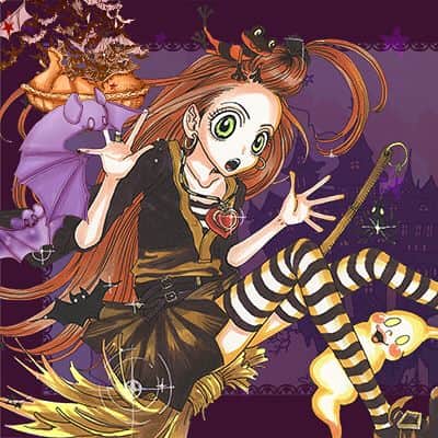 のインスタグラム：「TRICK or TREAT👻🎃💀🍭 #halloween #happyhalloween #trickortreat #sugarsugarrune #chocolat #vanilla #witch #moyocoanno #シュガシュガルーン #安野モヨコ #ハッピーハロウィン」
