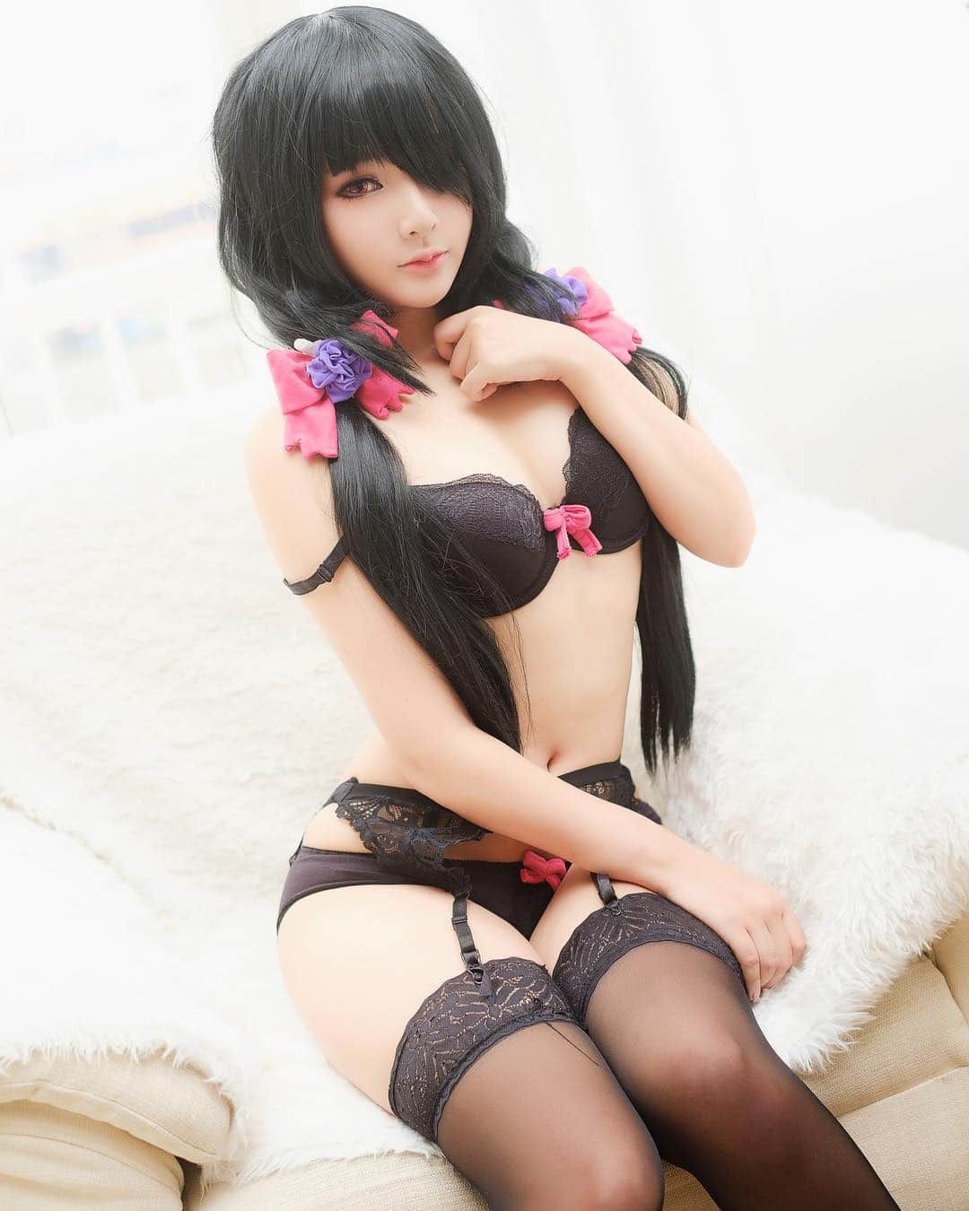 ミミちゃんさんのインスタグラム写真 - (ミミちゃんInstagram)「Happy halloween 🎃 #kurumi #datealive #anime #cosplay #cosplayer #animegirl #stockings #stockingfetish #sexy #blackhair #patreon #halloween」10月31日 21時04分 - mimichan.259