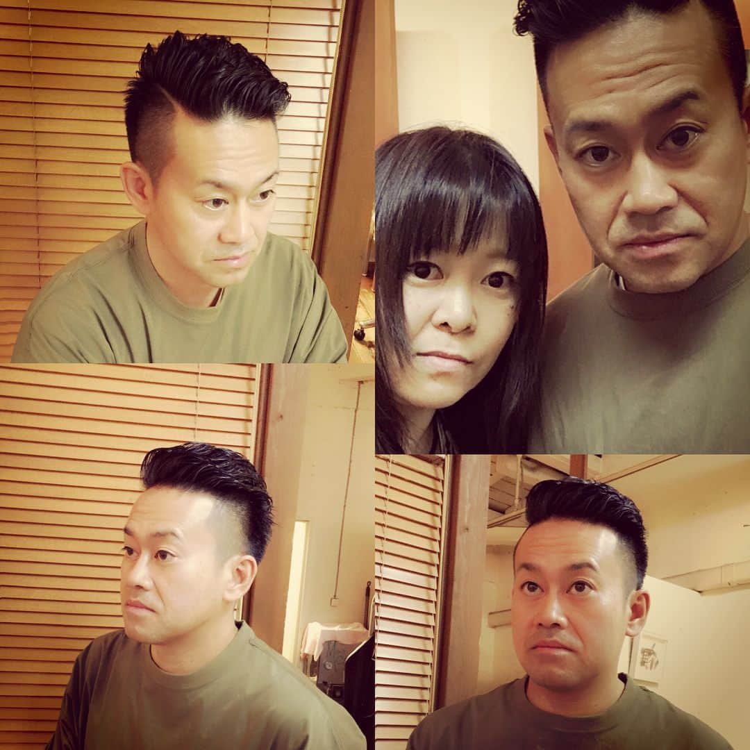 杉本知香さんのインスタグラム写真 杉本知香instagram 大輔さんスッキリ 夕方早退してチハラトーク観て 戻ってきてパパっと1時間ちょいでカラーカット 宮川大輔 イッテq 青空レストラン あんぎゃー 隙のない髪型 大人の オールバック さりげない