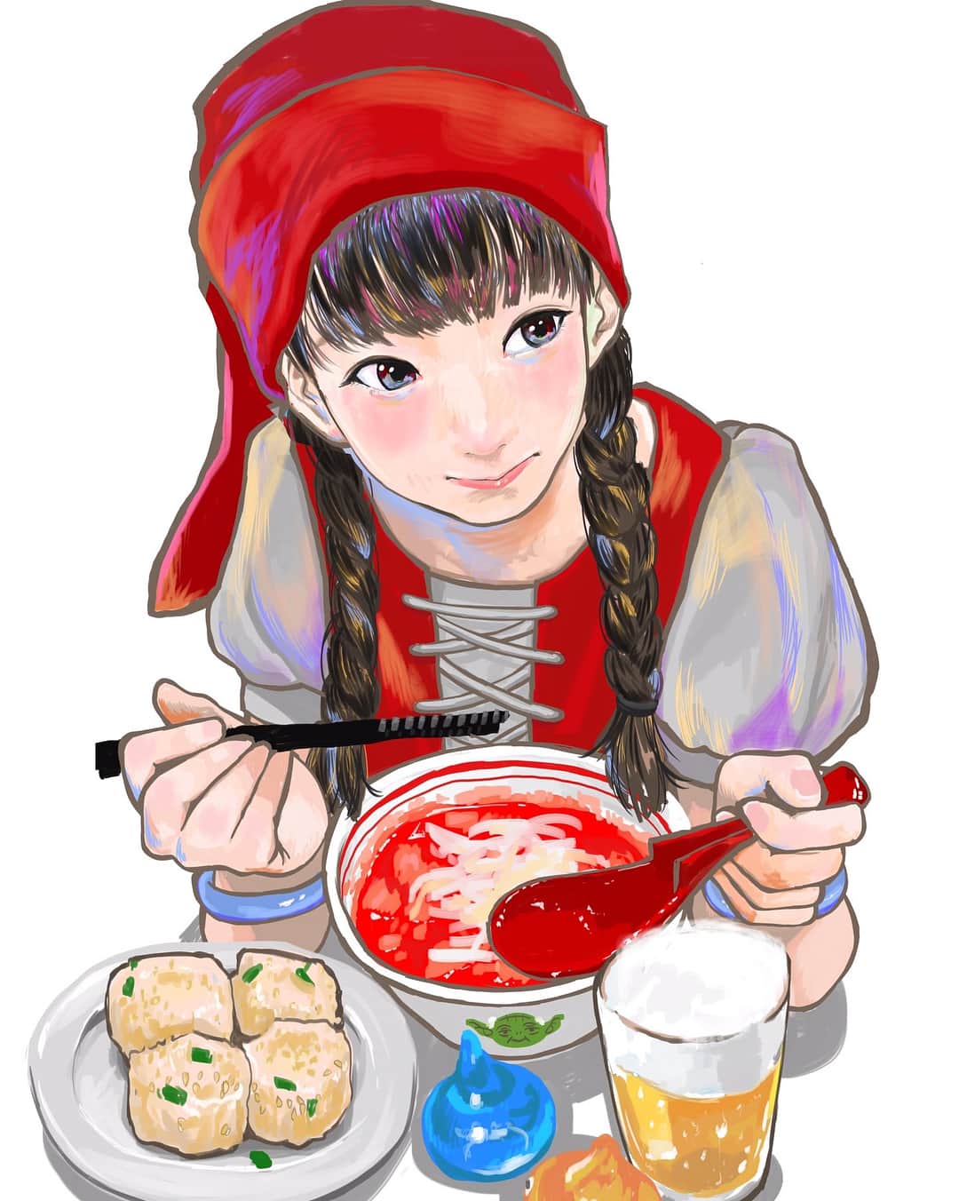 長澤茉里奈さんのインスタグラム写真 - (長澤茉里奈Instagram)「ステキな装飾、ステキなイラストを準備してくださったまりなーずの皆さんありがとうございました❤️ んんんめっちゃかわいい〜まりの好きなもの集められすぎてる😭😭ベロニカちゃんコスプレに北極ラーメンに焼き小籠包にビールにスライムーーー可愛いすぎるーーーー」10月10日 11時23分 - marinanagasawa1008