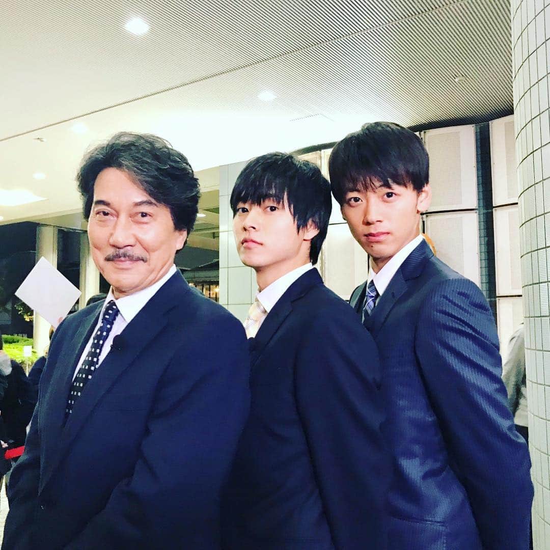 TBS「陸王」のインスタグラム：「朝から晩までお疲れ様でした！ #陸王 #PR大作戦 #電波ジャック #最後のブロック #Nスタ待ちの図 #男前三人衆 #いよいよ明後日！ #役所広司 #山﨑賢人 #竹内涼真 #池井戸潤 #陸王 #rikuoh #tbs」