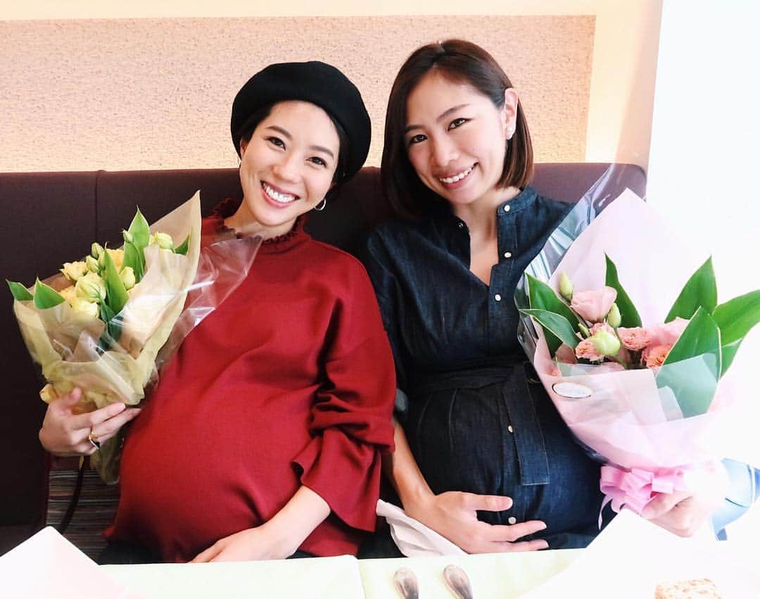 正中雅子さんのインスタグラム写真 正中雅子instagram もはやランチ行くたびに申し訳ない気持ちになっている臨月妊娠の我々 W なかなか生まれなくてごめんね笑 Yuiram が応援ランチしてくれた 嬉しいよ こんなに生まれる前からお祝いされて私も