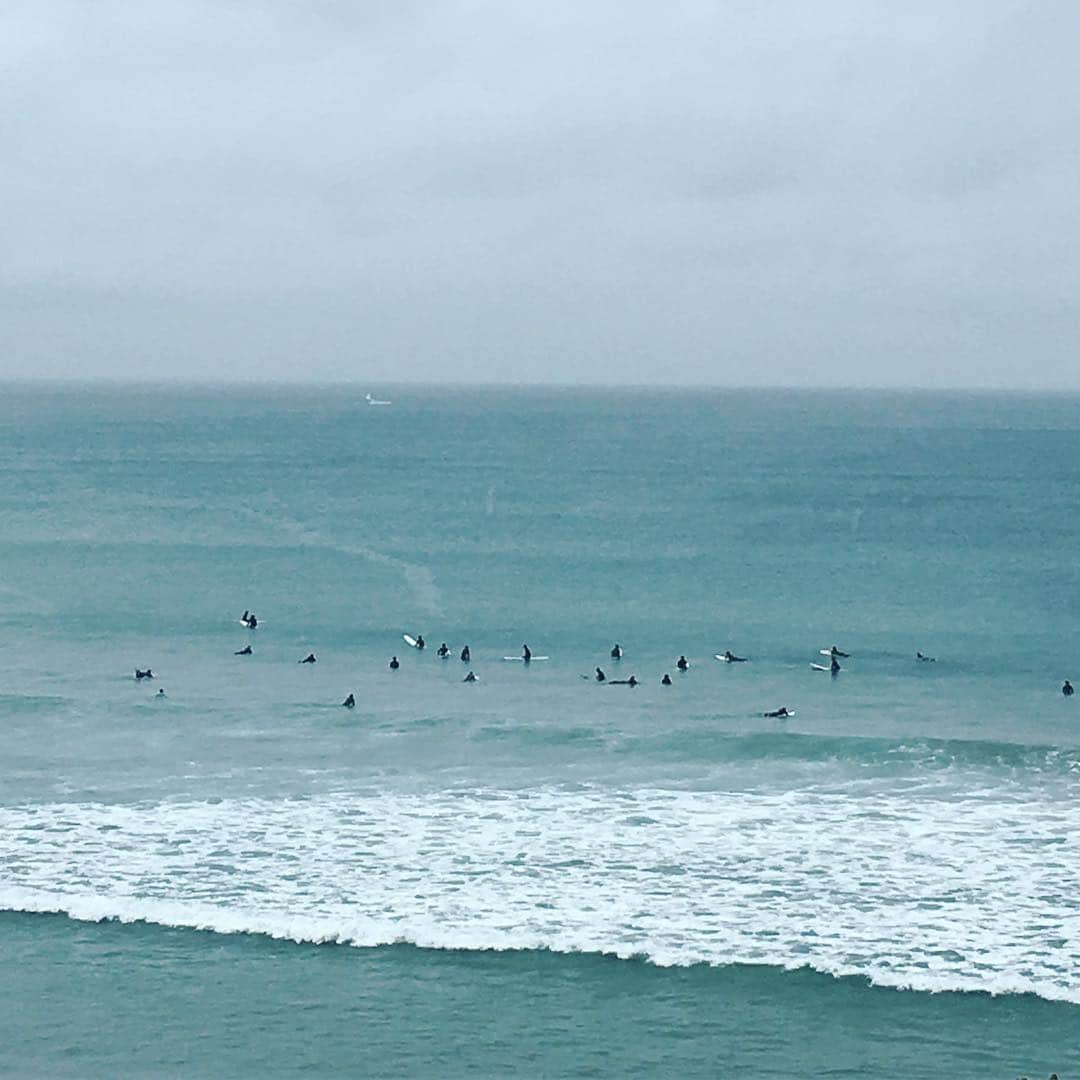 のインスタグラム：「台風swellにより、我が家の前のポイント大混雑 🌊🏄🏄‍♀️🏄🏄‍♀️🌊 #七里ヶ浜 #台風21号」