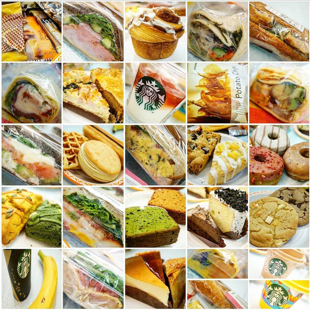 石関友梨のインスタグラム：「念願のスタバのフードを食べ尽くし！！ #オールナイトニッポンw #YouTube #動画 #水曜日パーソナリティ #ゆりもり #大食い #スタバ #ほぼ全フードメニュー #期間限定 #Starbuckscoffee #food #bigeater  #Japan」