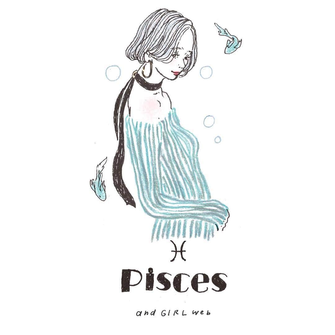 I E さんのインスタグラム写真 I E Instagram 雑誌and Girlのウェブサイトのアンフィン先生の毎日恋愛占い 毎日更新 魚座の子 Illustration Illustrator Illust Fashion ファッション イラストレーター 占い 恋愛 アラサー Ol 占い