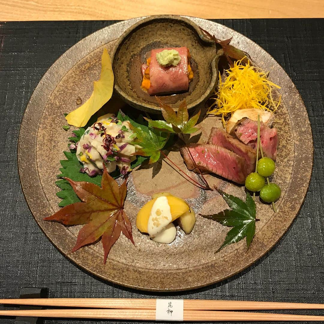 岸川聖也さんのインスタグラム写真 - (岸川聖也Instagram)「美味しい肉料理食べました😋 コースで全品美味しくて、大満足！ また行きたい店になりました！！ #おにく花柳 #肉割烹 #ミシュラン」10月24日 21時00分 - seiya_kishikawa