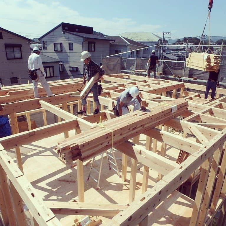 のインスタグラム：「福井扇町K様邸 #新築#マイホーム#上棟#棟上げ#高知県産木材#馬路村産#嶺北地区産#高知#建築#大和建設」
