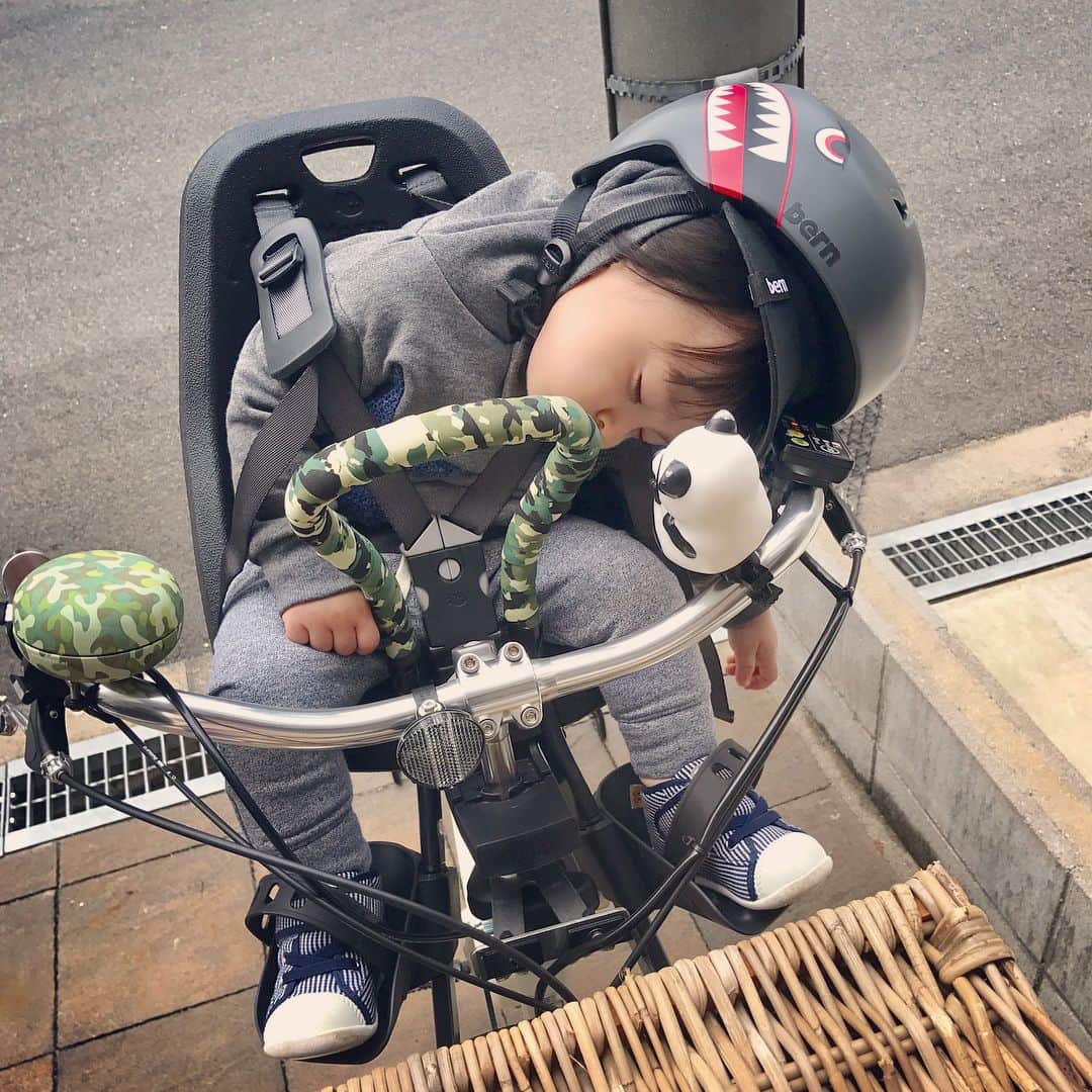 池田麻理子さんのインスタグラム写真 - (池田麻理子Instagram)「毎日どこかで歩く練習中。 #帰りは安定の爆睡 #眠る息子を家まで自転車で運ぶのちょっと慣れた #こうやって母は強くなっていくのかな  #なぜか鳩が後ろを付いてくる🐦 #同系色だからか🐦 #よちよちあんよ #夜歩かせたらゾンビに見える #うちのおチビさん #息子 #生後426日 #今日で #1歳2ヶ月」10月27日 9時22分 - mariko_ikeda_