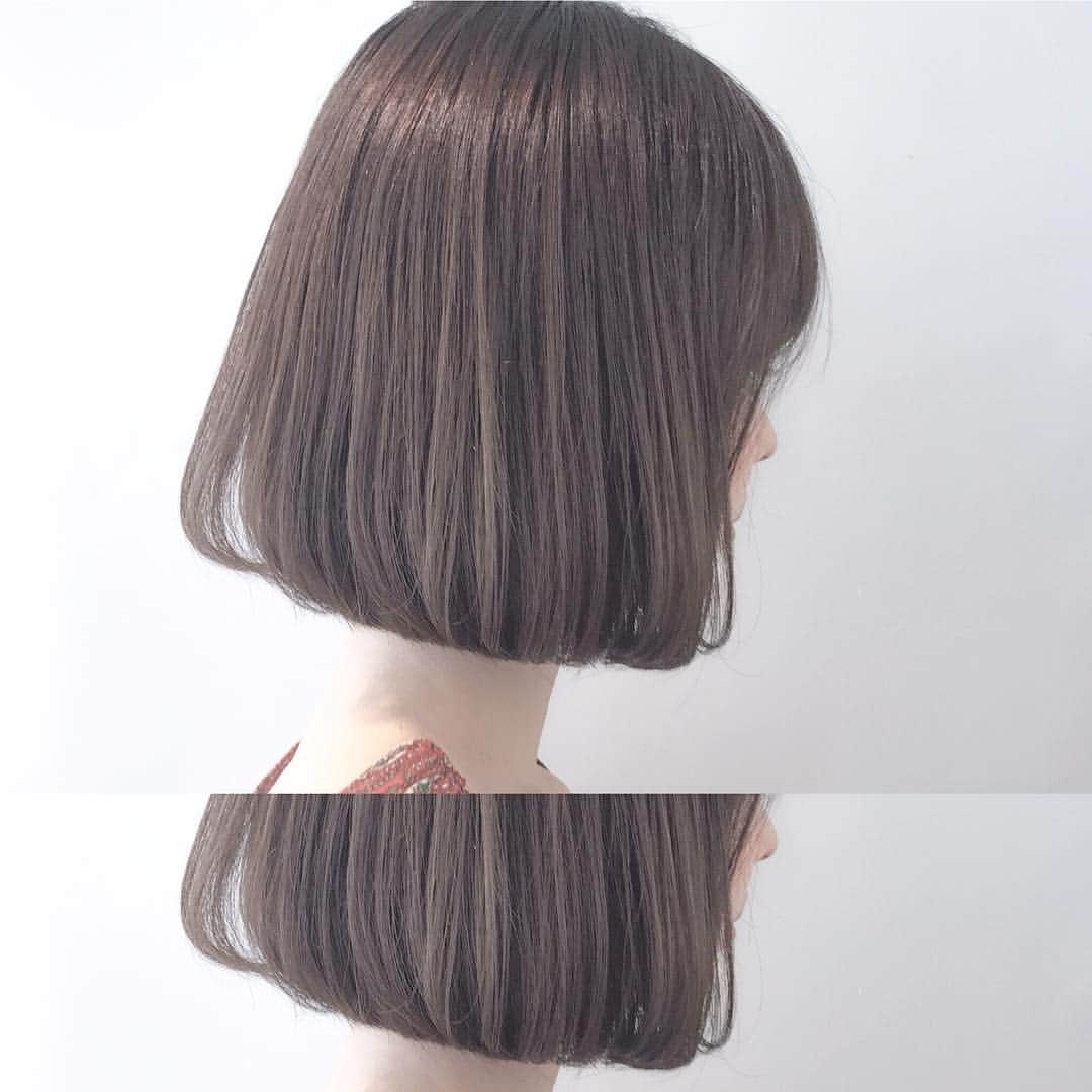 金田和樹さんのインスタグラム写真 - (金田和樹Instagram)「赤っぽくならない、柔らかくて透明感のあるカラーにしたい人のためのオリーブベージュ♡めちゃ可愛いボブ♡」11月24日 0時07分 - kaneta.hair