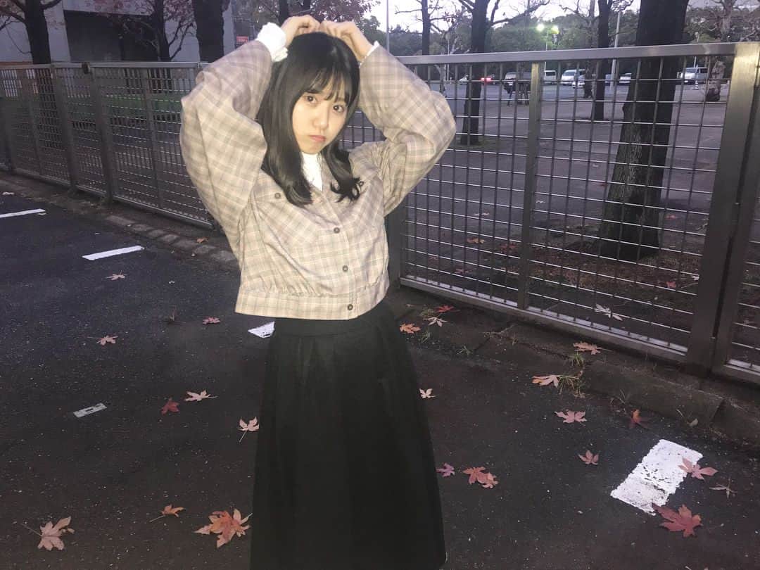 高寺沙菜のインスタグラム：「意外にマンゴーThank you💜 3枚目見てね🐻💓 #今日はやけに私服褒められた #嬉しい 💓 #me #love #チェック  #instagood #girl #happy」