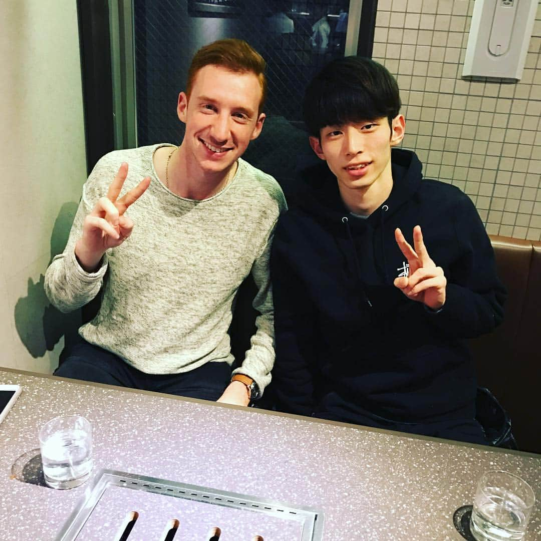 梶田健登さんのインスタグラム写真 - (梶田健登Instagram)「Seanと再び焼肉d(￣ ￣) 日本語上手すぎて英語話す必要ない笑笑」11月23日 20時28分 - kajiken0712