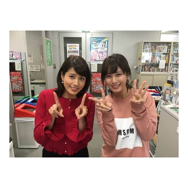 堤礼実さんのインスタグラム写真 - (堤礼実Instagram)「同じ11月23日生まれの永島アナと♡ お仕事面はもちろん、普段のお人柄もとっても尊敬出来る大好きな先輩です✨✨ 昨日は会えず残念だったのですが、今日アナウンス室でお会い出来てハッピーです💕  #もはやファンです。 #プレゼントまで頂きました😂🎁 #永島優美 アナ #沢山のコメントありがとうございます🙇🙏」11月24日 14時02分 - reimi_tsutsumi1123