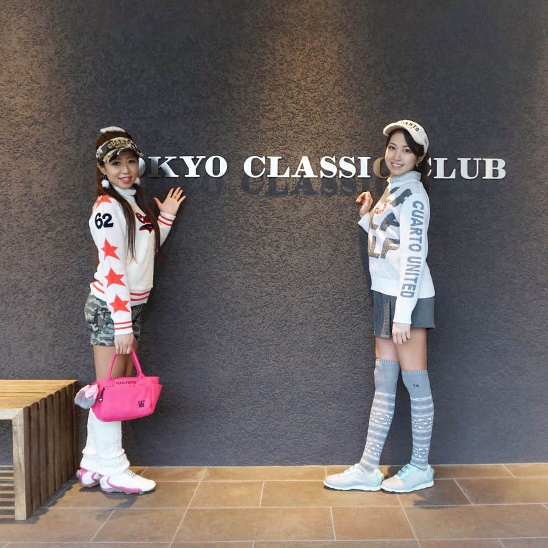 のインスタグラム：「・ ゆかまるとの写真続き🏌️‍♀️ ごめん、文字に被りまくってる写真しかない笑笑 とにかく楽しかった😙♡らぶ♡ ・ #東京クラシック #ゴルフ #ゴルフ女子 #golf #golfgirl #natsumigolf #カメラ #カメラ女子 #cuartounited #クアルトユナイテッド #ゆかまる #ゴルラバ #😈😇」