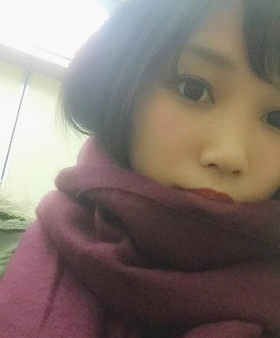 R!Nのインスタグラム：「やっとマフラーが 巻ける季節になったね . . 大人な色のマフラーを買いました 大活躍中 . #マフラー #冬 #winter #muffler #赤紫 #handm #selfie #セルフィー #自撮り #カラコン #復活 #girl #japanesegirl #anime #music #musicislife #singer #singersongwriter #音楽 #シンガーソングライター #helsinki #kwc2017 #日本代表」
