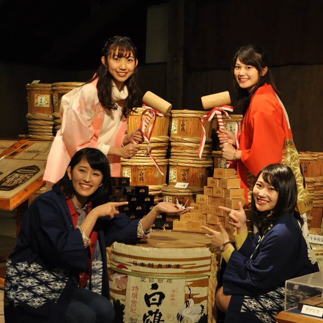 白鶴酒造株式会社さんのインスタグラム写真 - (白鶴酒造株式会社Instagram)「先日、神戸大学のミスコン「Ms. Campus KOBE」ファイナリストのみなさんが、神戸の伝統産業である「灘の酒」を学びに白鶴酒造資料館にいらっしゃいました。神戸大学とは地元のご縁で、10月1日にコラボ商品の純米酒「神のまにまに」を発売しています。  酒蔵資料館で灘の歴史や酒造りについて学び、「神のまにまに」に関わった神戸大学の先生、学生さん、白鶴の研究室長からの開発秘話を聞いていただきました。その後、場所を移動して「神のまにまに」を実際に試飲していただきました。常温（冷や）・冷酒・燗酒と食べ物を合わせて、好みの飲み方を見つけていただきました。 学生さんの目線で、神戸と「灘の酒」の魅力を伝えていただきたければうれしいです♪ ▼Ms. Campus KOBE http://ms-campus-kobe.jp/  #白鶴 #日本酒 #hakutsuru #折り鶴 #foldedpapercrane #japan #神戸 #kobe #酒 #sake #japanesesake #ミスコン #mscampusu #mscampuskobe #神戸大学 #灘の酒 #神のまにまに #白鶴酒造資料館」11月8日 17時24分 - hakutsuru_official