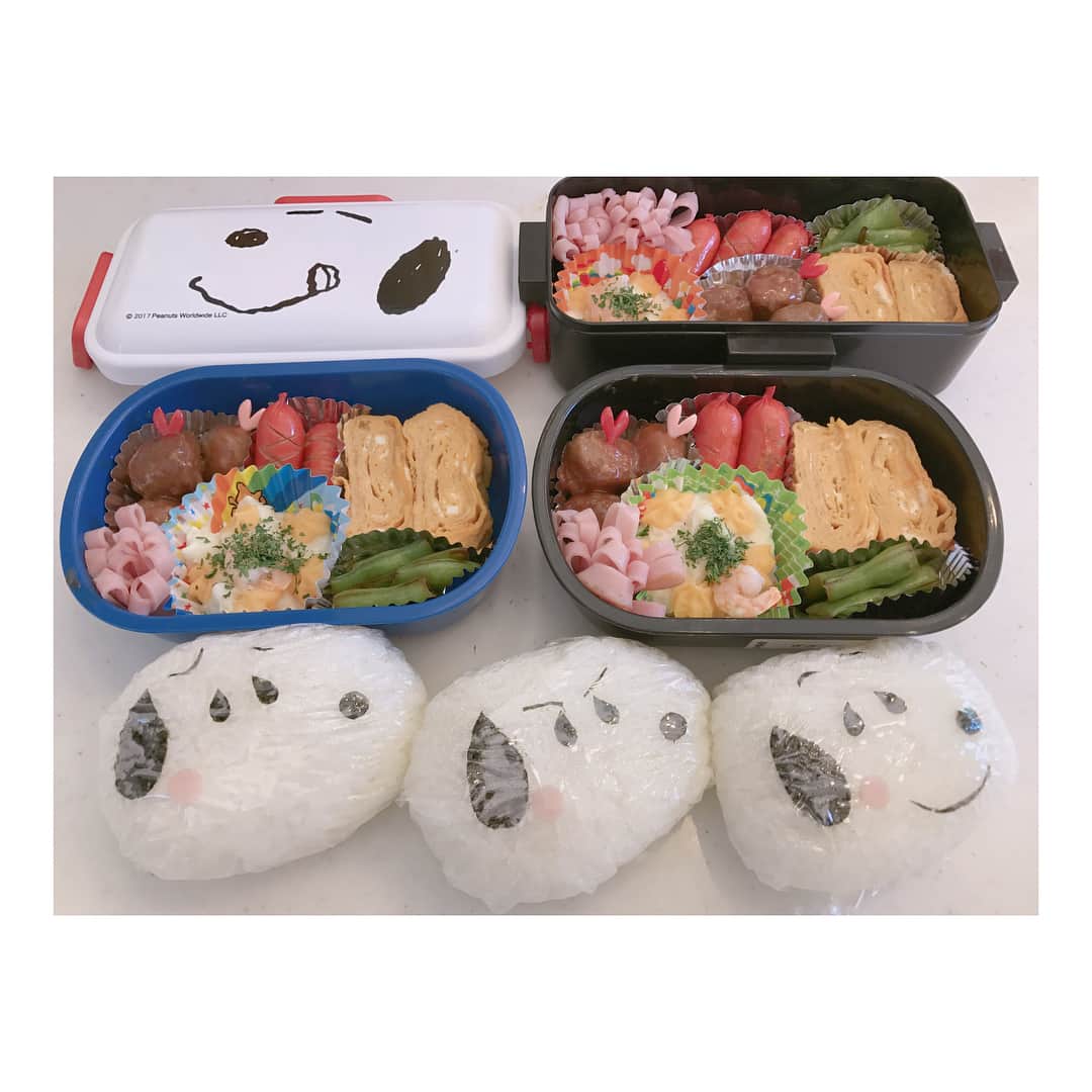 辻希美さんのインスタグラム写真 - (辻希美Instagram)「急遽お弁当♡  #辻希美 #のんグラム #お弁当 #急遽 #あり物で #スヌーピー #おにぎり #1番簡単なデコ #簡単だけど #並ぶと可愛い」11月12日 13時44分 - tsujinozomi_official