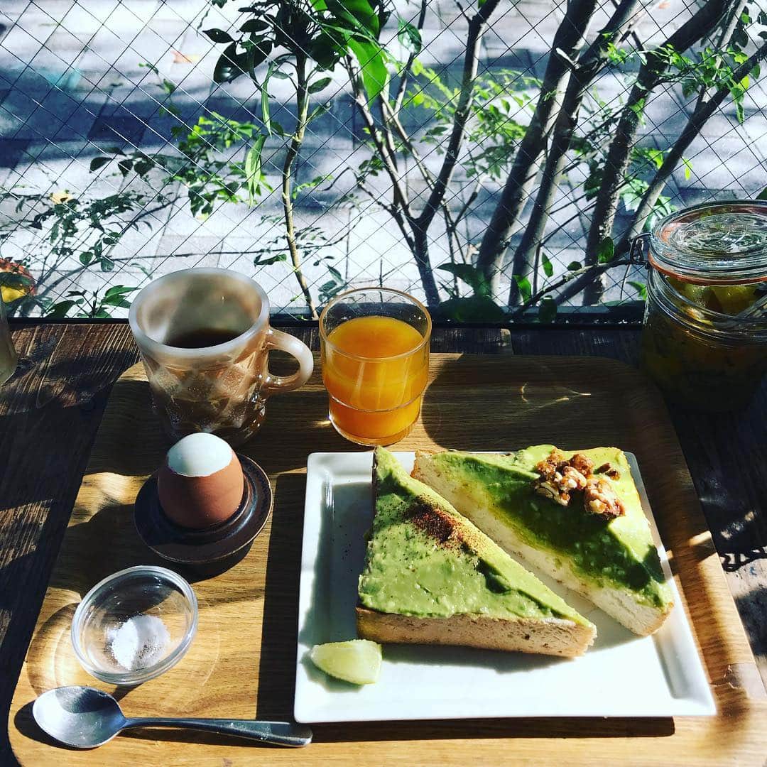 宮瀬茉祐子のインスタグラム：「ある日のモーニング。  アボカドトースト🥑  #breakfast #toast #abocado #morning #goodmorning」