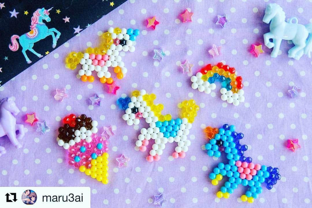 アクアビーズ公式さんのインスタグラム写真 アクアビーズ公式instagram アクアビーズでオリジナルのユニコーンを作ってくれました カラフルなユニコーンがとても可愛いです みなさんもオリジナルのデザインに挑戦したらぜひシェアしてください Aquabeads