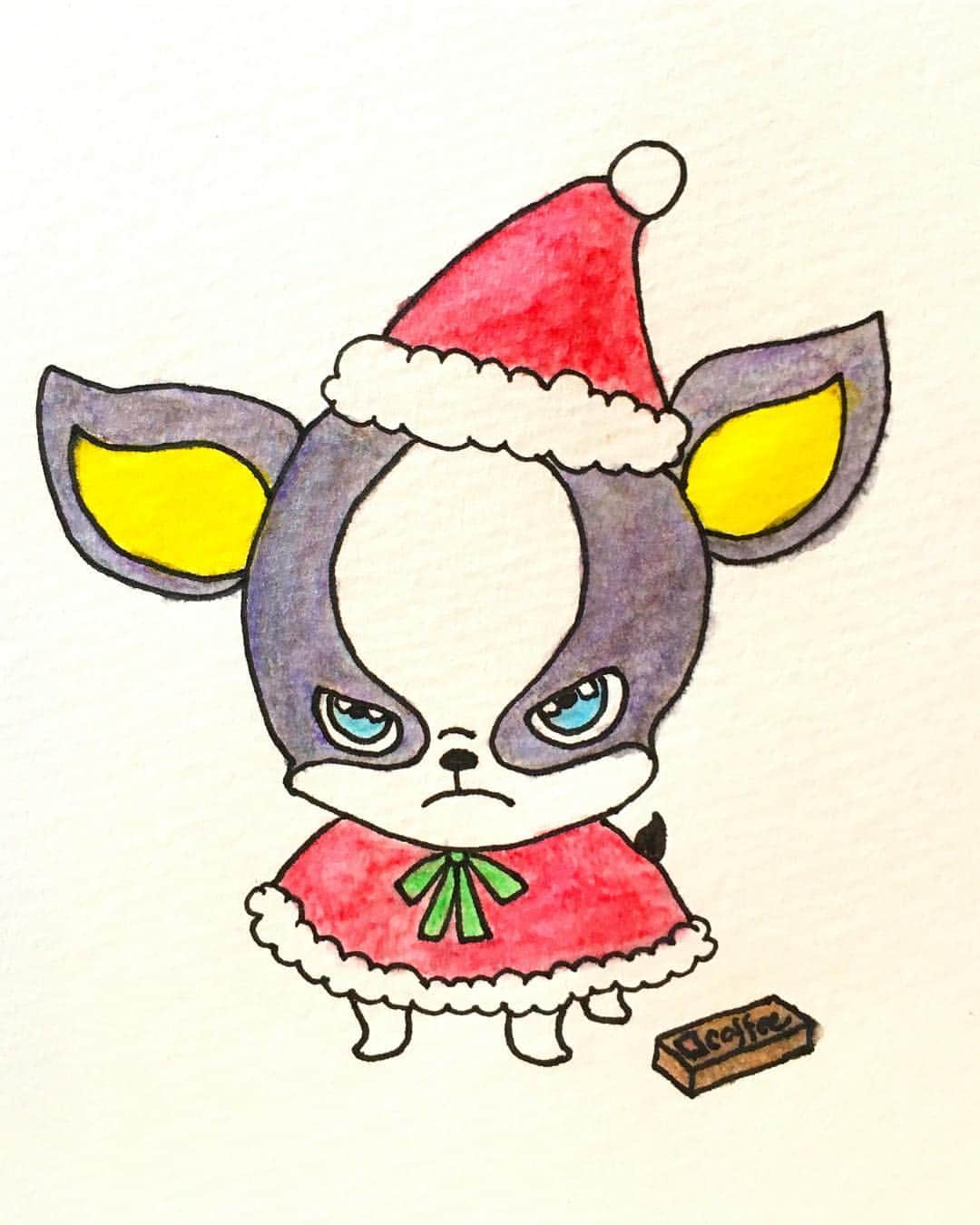 のインスタグラム：「イギー・クリスマス🎄 耳がイルミネーションみたいだから イヌミネーション✨  #イギー #ボストンテリア #ジョジョ」