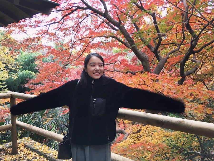 上白石萌音さんのインスタグラム写真 - (上白石萌音Instagram)「念願の等々力渓谷、まだ残ってた秋に荒ぶる上白石 あっ、今夜の#もねふみ 、波乱の予感。にや。」12月1日 18時39分 - mone_kamishiraishi
