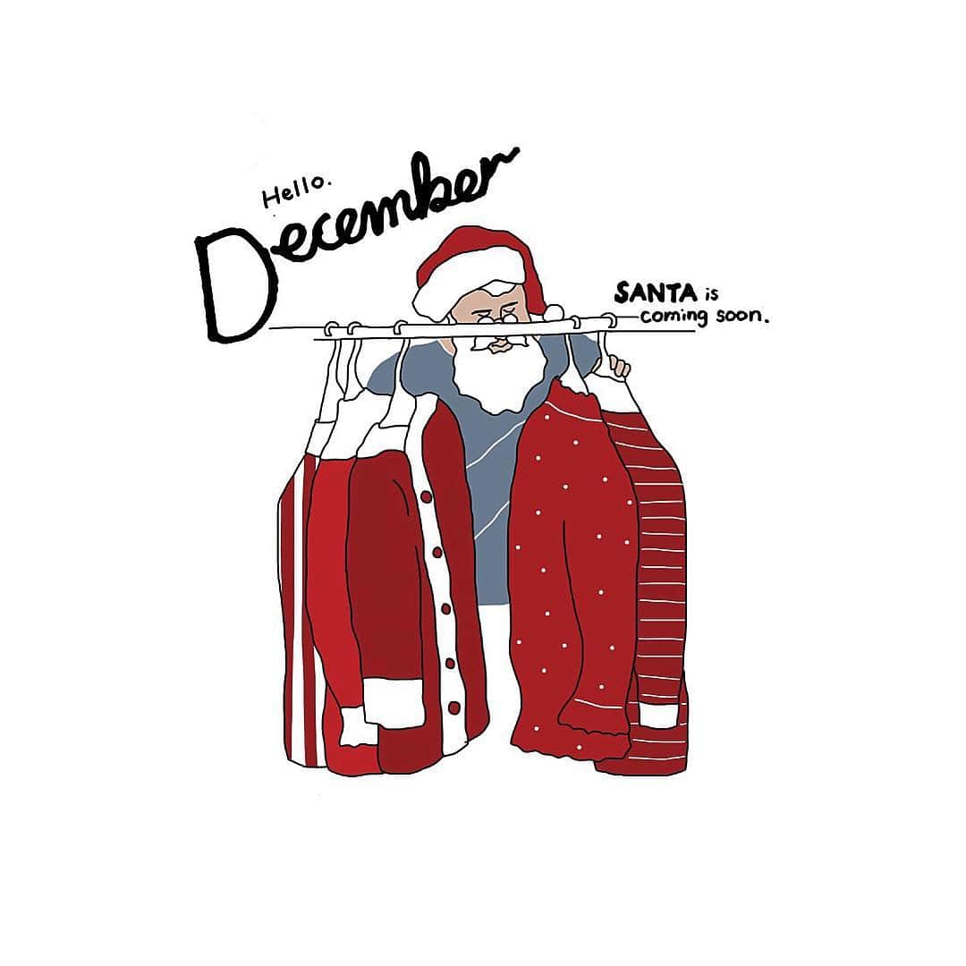 moekoさんのインスタグラム写真 - (moekoInstagram)「December🎅🎄 楽しい12月を〜〜〜 ((今年の衣装選びサンタ)) . #December#christmas#Xmas #illustration#illust#art#santa」12月2日 0時45分 - moeko_dr