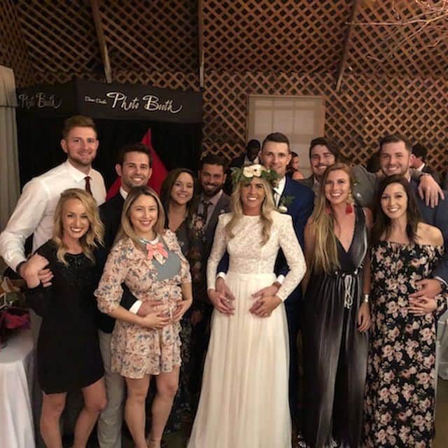 ニック・マルティネスのインスタグラム：「Had a blast celebrating @lamboleap30 and @courtneymlamb love this weekend #willmarriesaguy it was great catching up with old teammates!」